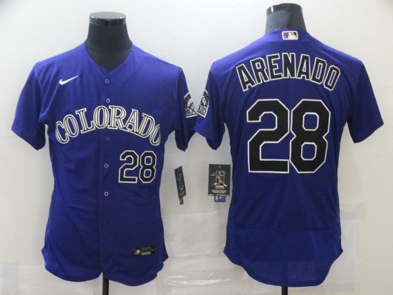 Men Colorado Rockies 28 Arenado Purple Elite Nike MLB Jerseys